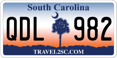 SC license plate QDL982