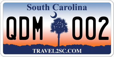 SC license plate QDM002