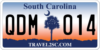 SC license plate QDM014