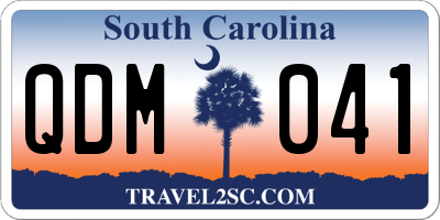 SC license plate QDM041