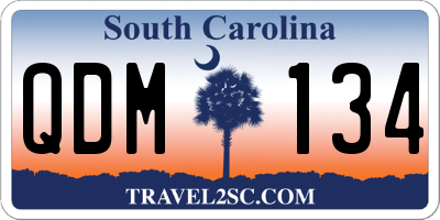 SC license plate QDM134