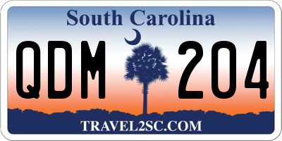 SC license plate QDM204
