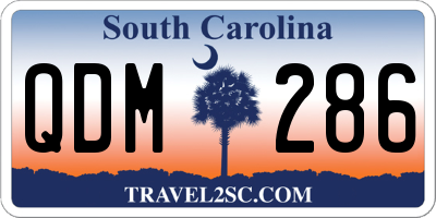 SC license plate QDM286