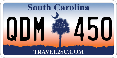 SC license plate QDM450