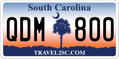 SC license plate QDM800