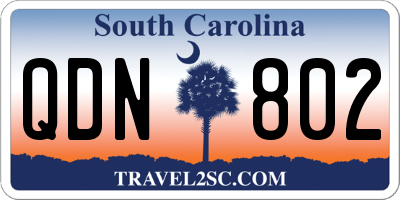 SC license plate QDN802