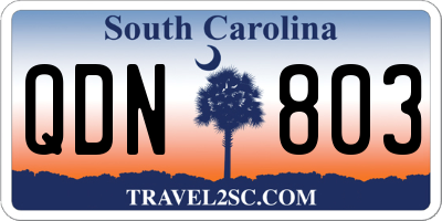 SC license plate QDN803