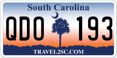 SC license plate QDO193