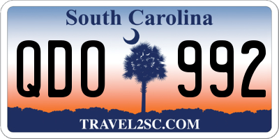 SC license plate QDO992