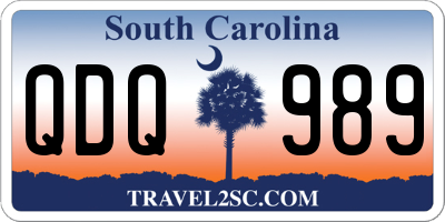 SC license plate QDQ989