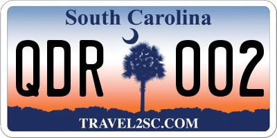 SC license plate QDR002