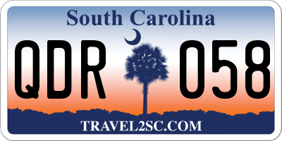 SC license plate QDR058