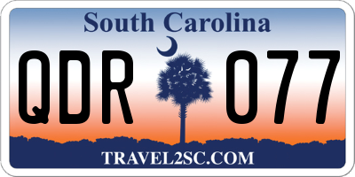 SC license plate QDR077