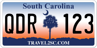 SC license plate QDR123
