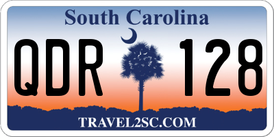 SC license plate QDR128