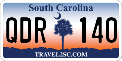 SC license plate QDR140