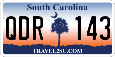 SC license plate QDR143