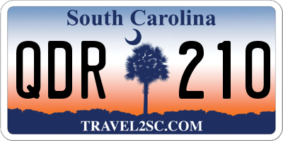 SC license plate QDR210