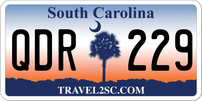 SC license plate QDR229