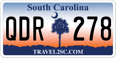 SC license plate QDR278