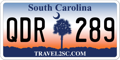 SC license plate QDR289