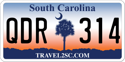 SC license plate QDR314