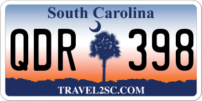 SC license plate QDR398