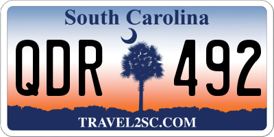 SC license plate QDR492