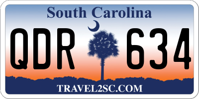 SC license plate QDR634
