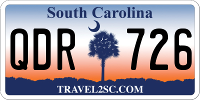 SC license plate QDR726