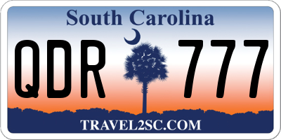 SC license plate QDR777