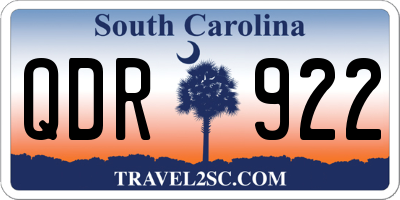 SC license plate QDR922
