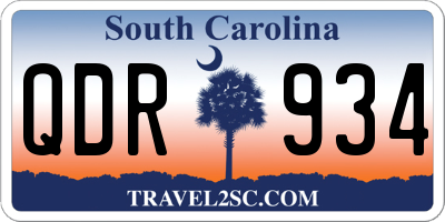SC license plate QDR934