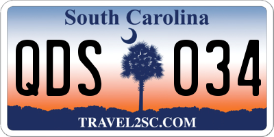 SC license plate QDS034