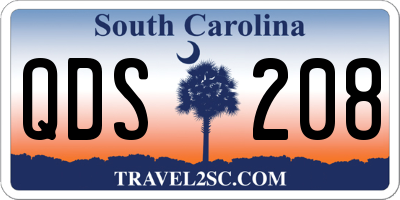 SC license plate QDS208