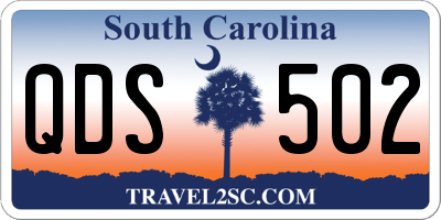 SC license plate QDS502