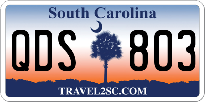 SC license plate QDS803