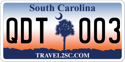 SC license plate QDT003