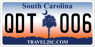 SC license plate QDT006