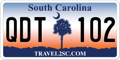 SC license plate QDT102