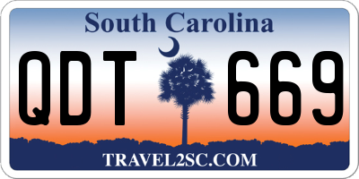 SC license plate QDT669