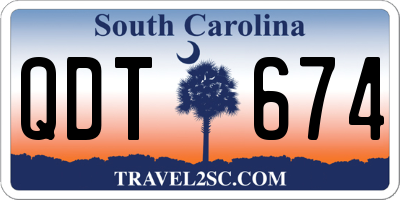 SC license plate QDT674
