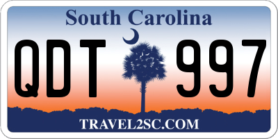 SC license plate QDT997