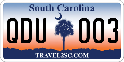 SC license plate QDU003