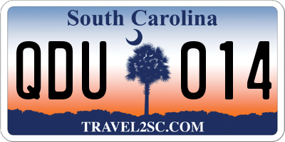 SC license plate QDU014