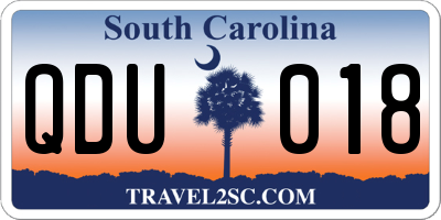SC license plate QDU018