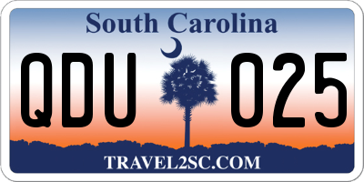 SC license plate QDU025