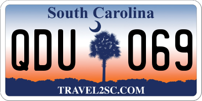 SC license plate QDU069