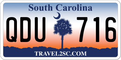 SC license plate QDU716