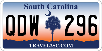 SC license plate QDW296